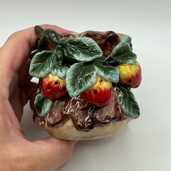 New Ceramic 3D Strawberry on Tree ATD Votive Candle 3” Cottagecore - Picture 2 of 8